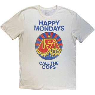 Happy Mondays T-Shirt: Call The Cops (Natural)