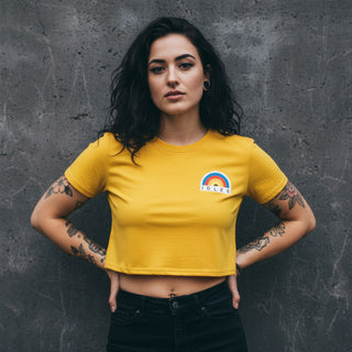 Idles Ladies Crop Top: Rainbow (Yellow)