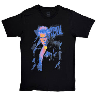 Billy Idol T-Shirt: Blue Profile (Black)