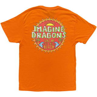 Imagine Dragons Unisex T-Shirt: Take Me To The Beach (Orange) (Back Print)