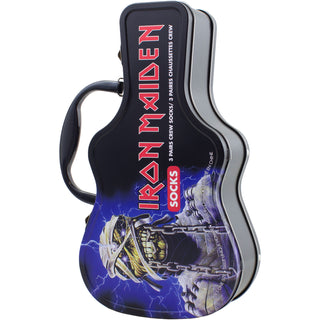 Iron Maiden Sock Guitar Tin: Logos (Multicolour)  (UK Size 6.5 - 11)