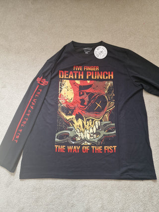 Five Finger Death Punch Unisex Long Sleeve T-Shirt: The Way Of The Fist (Sleeve Print)