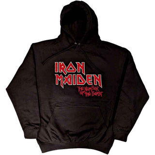 Iron Maiden Pullover Hoodie: Number Of The Beast Vintage Logo Faded Edge Album