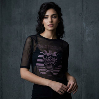 Iron Maiden Ladies Crop Top: Powerslave Mummy (Mesh)