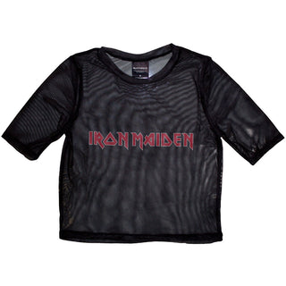 Iron Maiden Ladies Crop Top: Logo (Mesh)