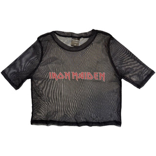 Iron Maiden Ladies Crop Top: Logo (Mesh)
