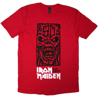 Iron Maiden T-Shirt: Est. 1975 Stamp Logo Black (Red)