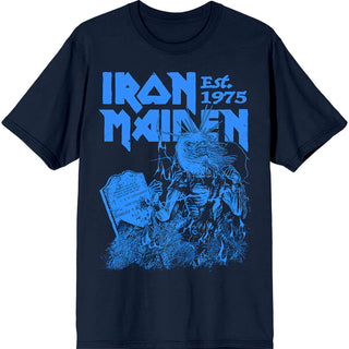 Iron Maiden T-Shirt: Est. 1975 Life After Death Stamp (Navy Blue)