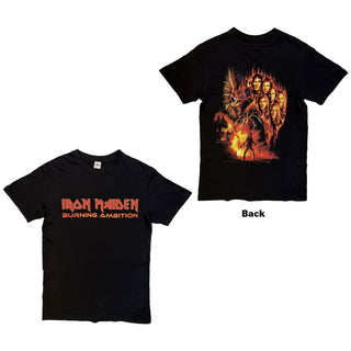 Iron Maiden T-Shirt: Burning Ambition Text Logo (Black) (Back Print)