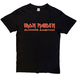 Iron Maiden T-Shirt: Burning Ambition Text Logo (Black) (Back Print)