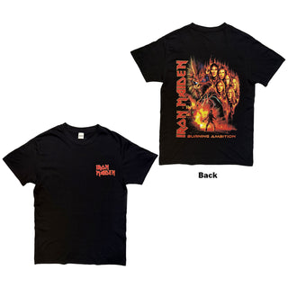 Iron Maiden T-Shirt: Burning Ambition Pocket Logo (Black) (Back Print)