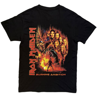 Iron Maiden T-Shirt: Burning Ambition Pocket Logo (Black) (Back Print)
