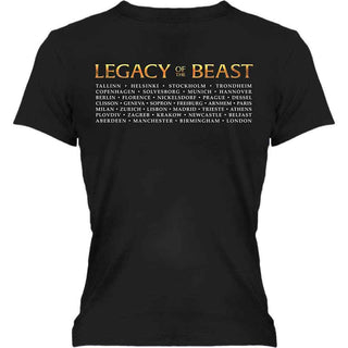 Iron Maiden Ladies T-Shirt: Legacy of the Beast Tour (Black) (Back Print)