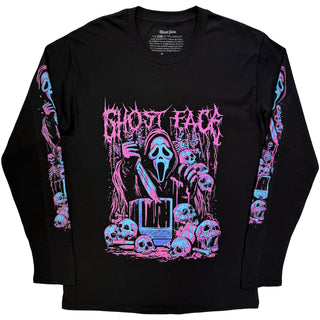 Ghostface  Long Sleeve T-Shirt: Metal (Black) (Sleeve Print)