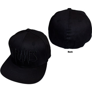 In Flames Snapback Cap: Black Logo (Black) (Back Print)