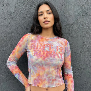 James Brown Ladies Long Sleeve T-Shirt: Funky (Mesh)