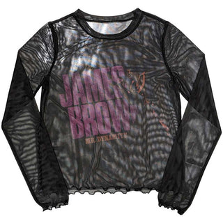 James Brown Ladies Long Sleeve T-Shirt: Mr Dynamite (Mesh)