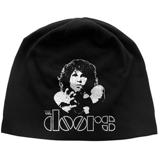 The Doors  Beanie Hat: Jim Morrison JD Print (Black)