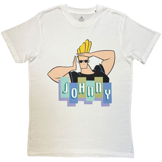 Johnny Bravo T-Shirt: Posing Logo (White)