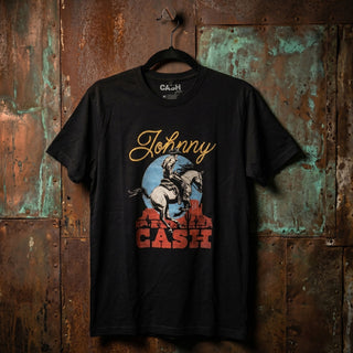 Johnny Cash Premium Carbon T-Shirt: Cowboy (Black)