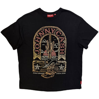 Johnny Cash Ladies Unplugged T-Shirt: Sunday Morning (Black)