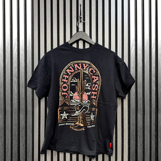 Johnny Cash Ladies Unplugged T-Shirt: Sunday Morning (Black)
