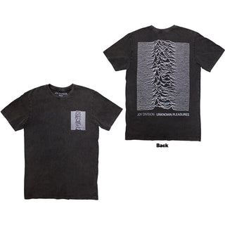 Joy Division Unisex Stone Wash T-Shirt: Pulsar Pocket Wave (Back Print)