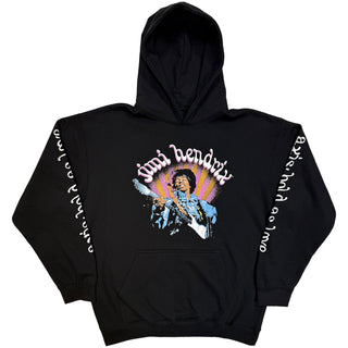 Jimi Hendrix Pullover Hoodie: Axis (Black) (Sleeve Print)