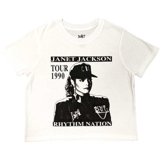 Janet Jackson Ladies Crop Top: Rhythm Nation