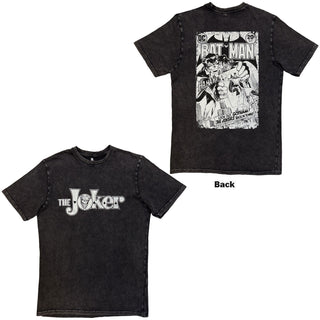 DC Comics Stone Wash T-Shirt: Joker Look Out Gotham! (Black) (Back Print)