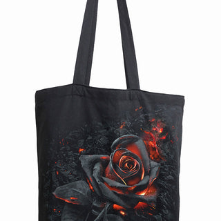 Spiral Cotton Tote Bag: Burnt Rose (Black)