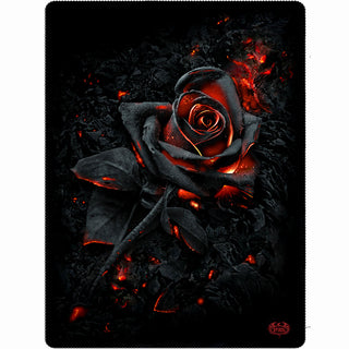 Spiral Fleece Blanket: Burnt Rose (Black) (Double Sided)