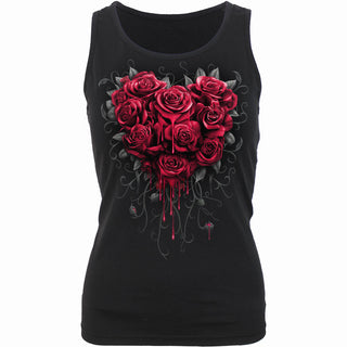 Spiral Ladies Razor Back Vest T-Shirt: Bleeding Heart (Black)