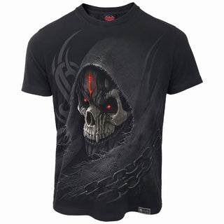 Spiral Organic T-Shirt: Dark Death (Black) (Back Print)