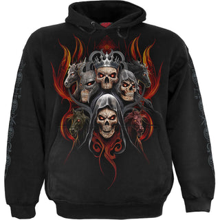 Spiral Pullover Hoodie: Revelation (Black) (Back & Sleeve Print)