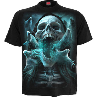 Spiral T-Shirt: Ghost Skull (Black) (Back Print)