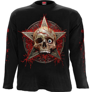 Spiral Long Sleeve T-Shirt: Creeping Curse (Black) (Back & Sleeve Print)