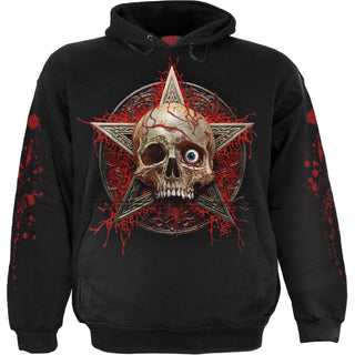 Spiral Pullover Hoodie: Creeping Curse (Black) (Back & Sleeve Print)