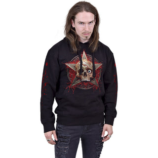 Spiral Pullover Hoodie: Creeping Curse (Black) (Back & Sleeve Print)