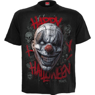 Spiral T-Shirt: Happy Horroween (Black) (Back Print)