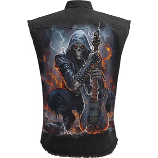 Spiral Worker Shirt: Death Rocker (Black) (Back Print)