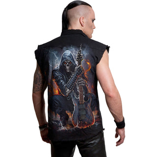 Spiral Worker Shirt: Death Rocker (Black) (Back Print)