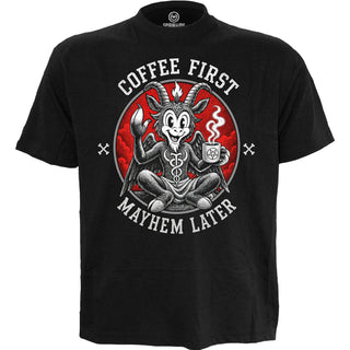 Spiral T-Shirt: Coffee And Mayhem (Black)