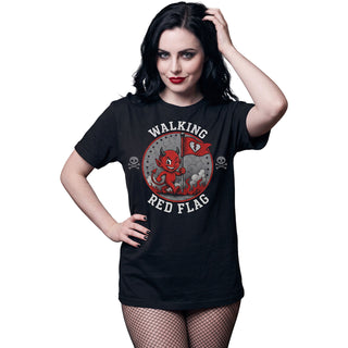 Spiral T-Shirt: Red Flag (Black)