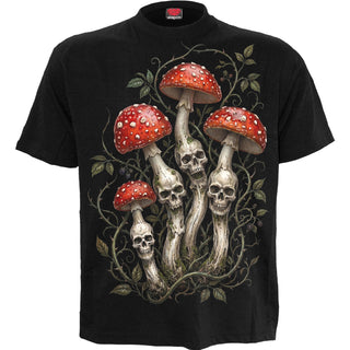 Spiral T-Shirt: Shrooms (Black) (Back Print)