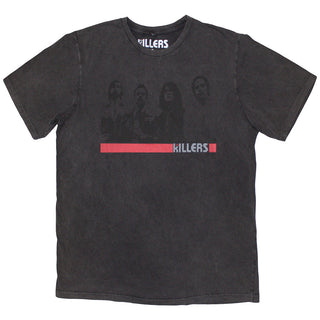 The Killers Unisex Stone Wash T-Shirt: Band Photo Mono