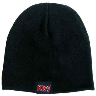 KISS Beanie Hat: Red on White Logo