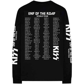 KISS Unisex Long Sleeve T-Shirt: End Of The Road Tour (Black) (Ex-Tour & Back & Sleeve Print)