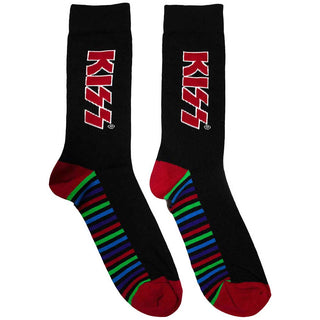 KISS Unisex Ankle Socks: Red Logo & Stripes