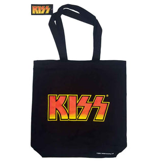 KISS Cotton Tote Bag: Faces & Logo (Back Print)